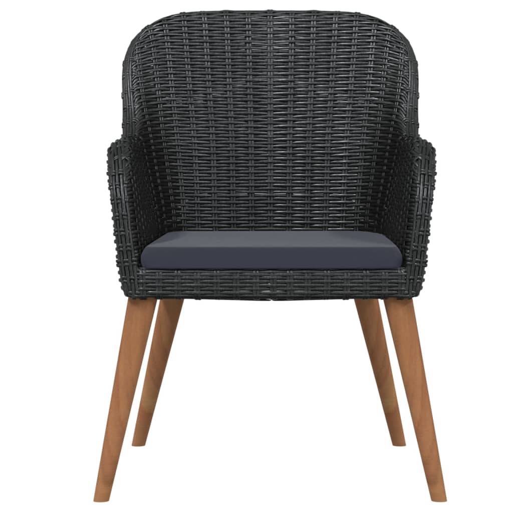 Salon de Jardin 8 Personnes Résine Tressée Noire, Grande Table 200cm et Coussins Gris – ComfortXL Outdoor Living - Image 4
