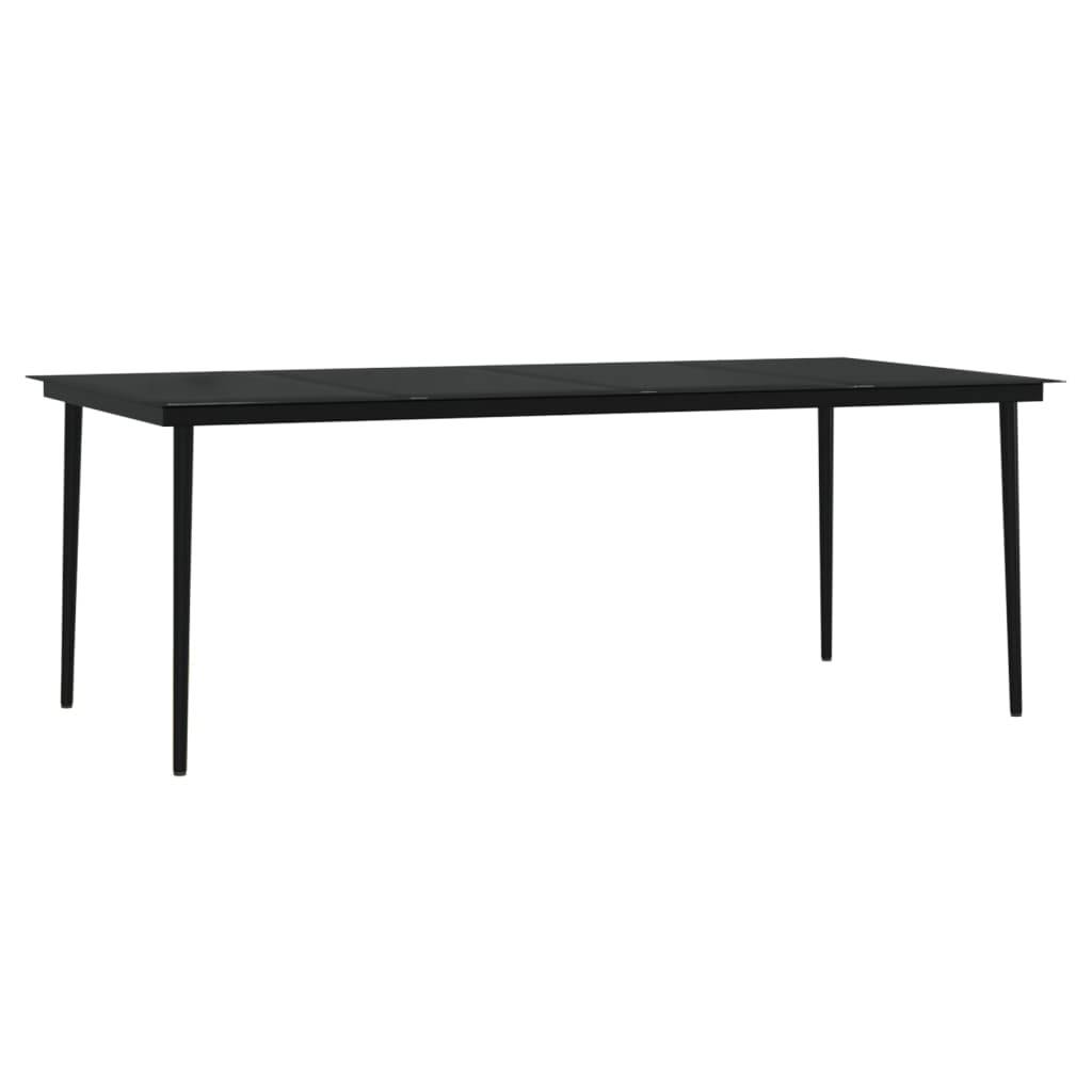 Salon de Jardin 8 Personnes Résine Tressée Noire, Grande Table 200cm et Coussins Gris – ComfortXL Outdoor Living - Image 5