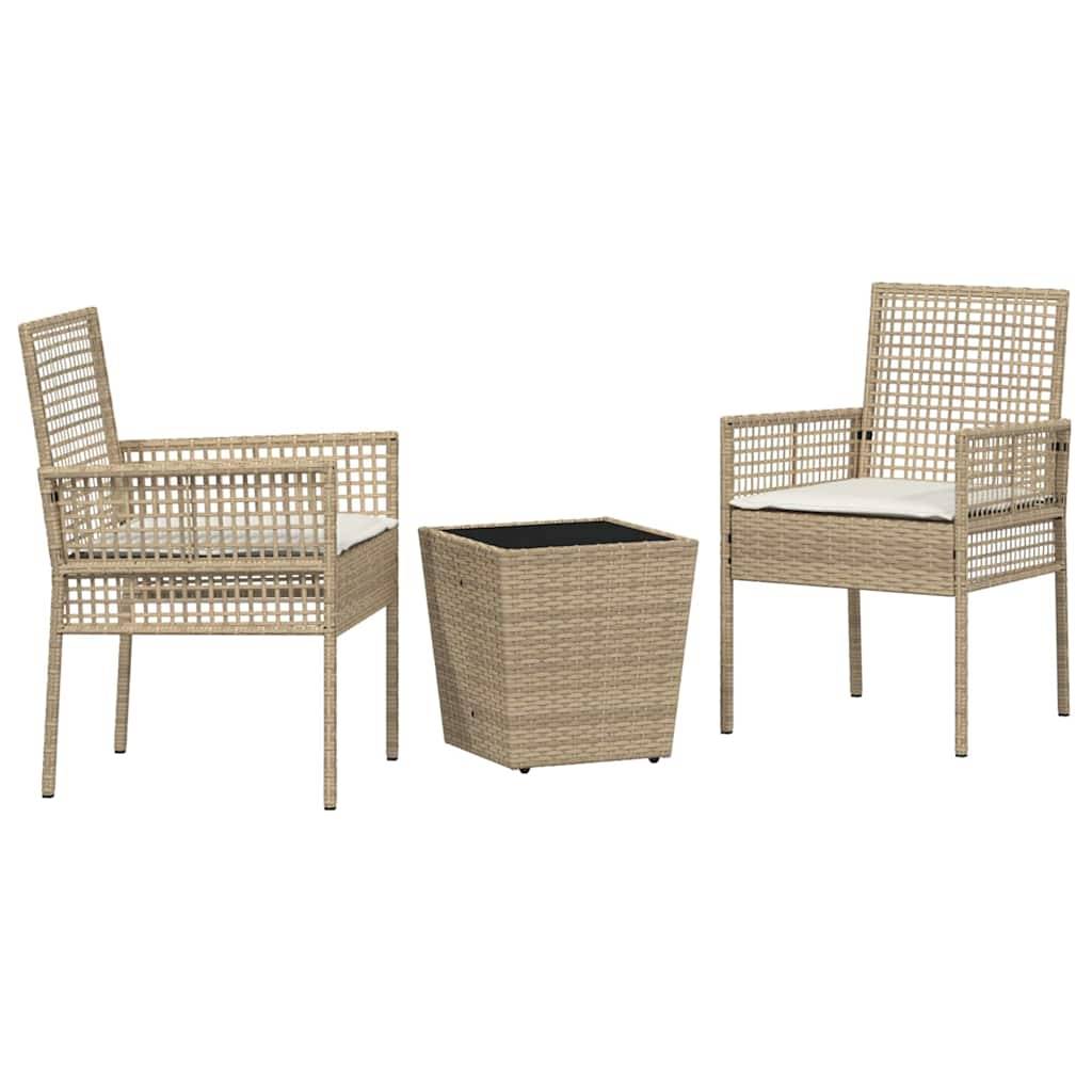 Vidaxl - Ensemble bistro de jardin 3 pcs-Salons de jardin Beige polyrotin 801254 - Image 2