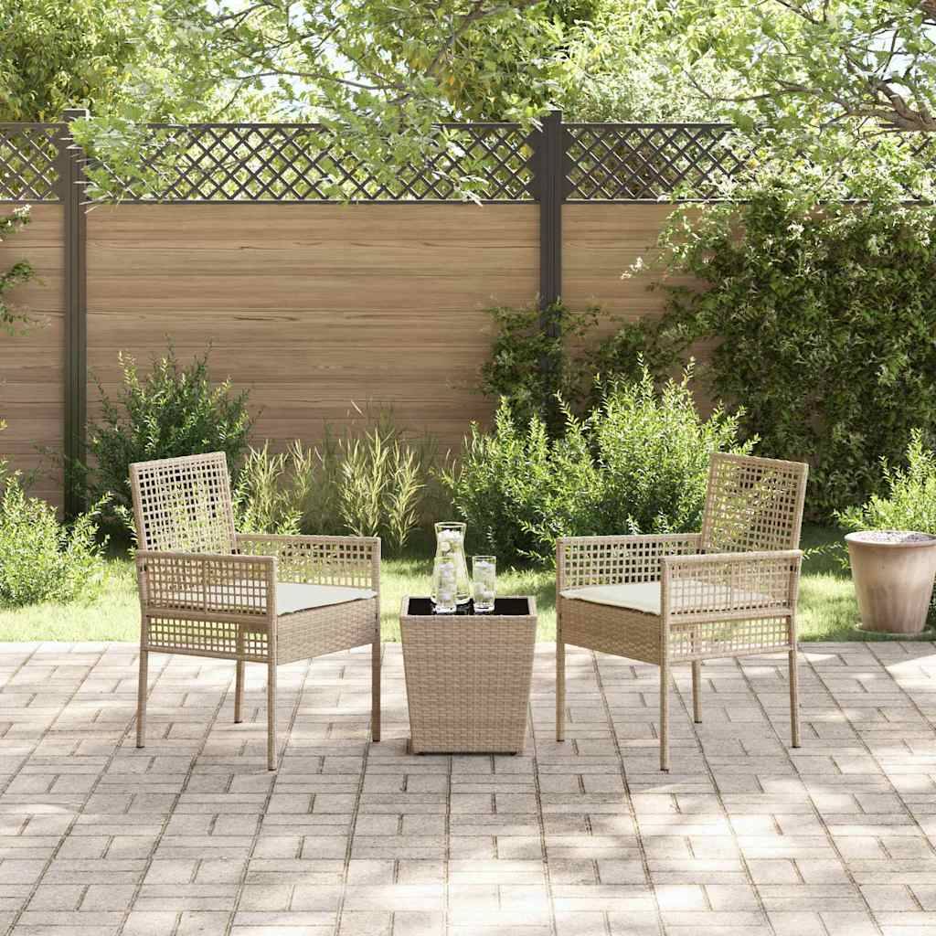 Vidaxl - Ensemble bistro de jardin 3 pcs-Salons de jardin Beige polyrotin 801254 - Image 4