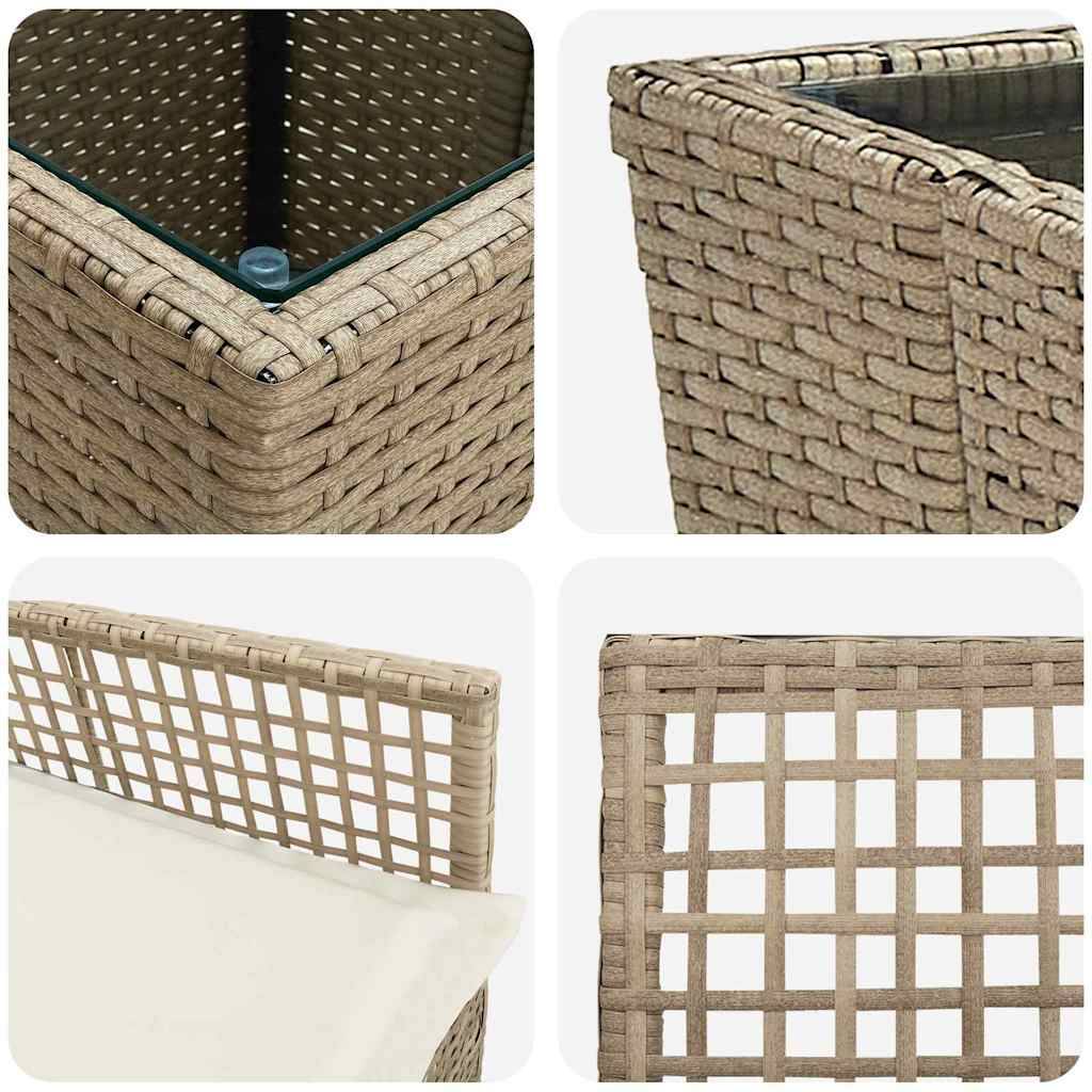 Vidaxl - Ensemble bistro de jardin 3 pcs-Salons de jardin Beige polyrotin 801254 - Image 9
