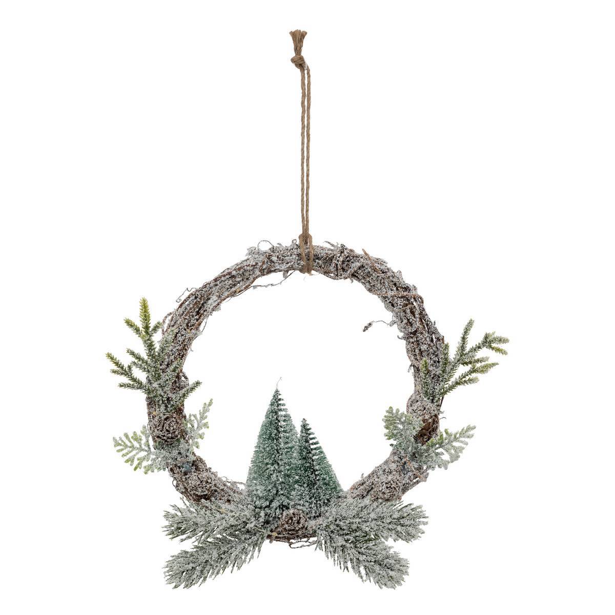 Feeric Christmas - Couronne avec sapins LED D.23cm - Feeric Lights & Christmas - Imagen 1