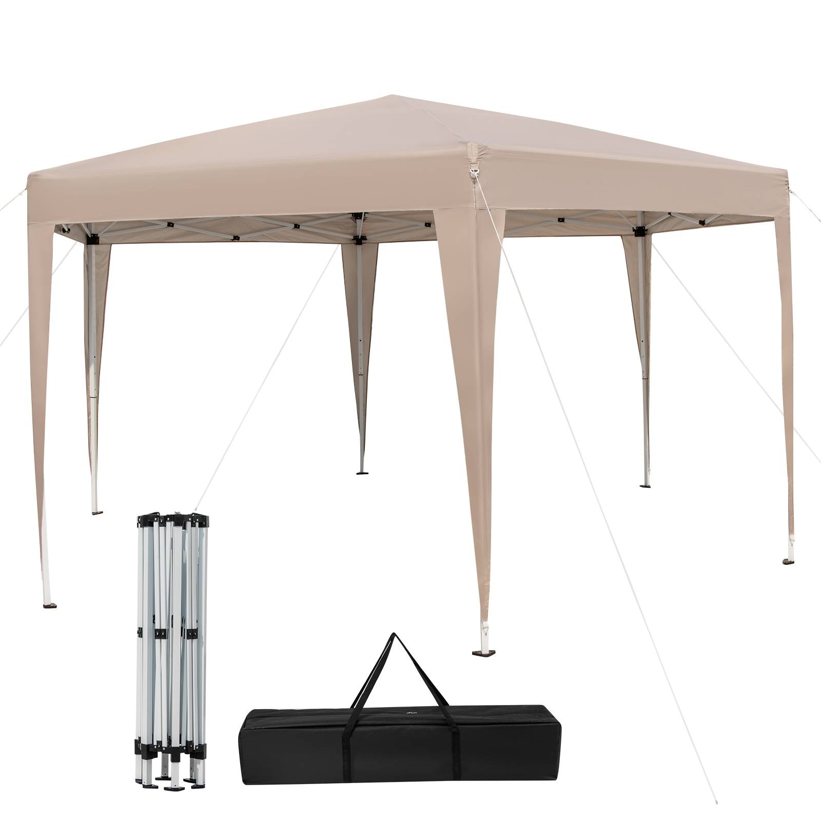 Costway - Tonnelle Hexagonale Pop-Up 400 x 348 cm, Abri Résistant avec Hauteur Réglable, Jambes Habillées, Sac de Transport, pour Fête, BBQ, Événements