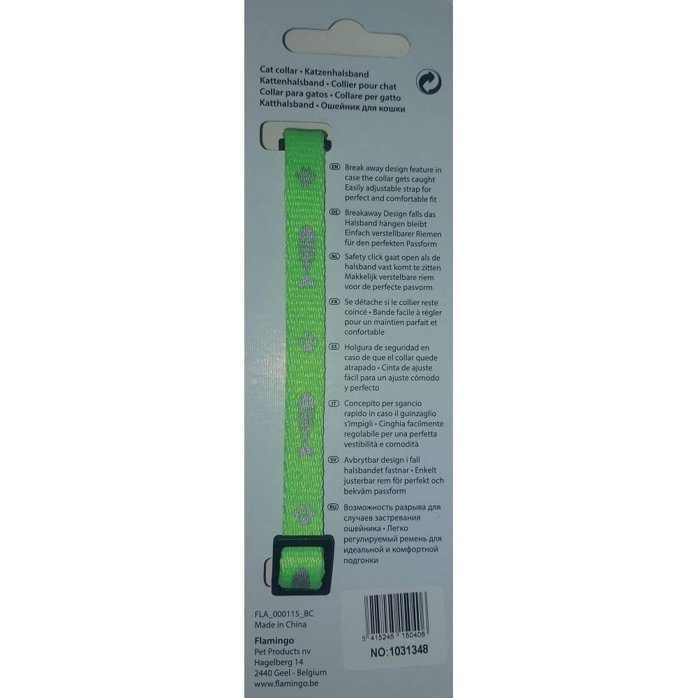 Collier réglable de 20 à 35 cm vert  motif poisson  + clochette pour chat - Imagen 4