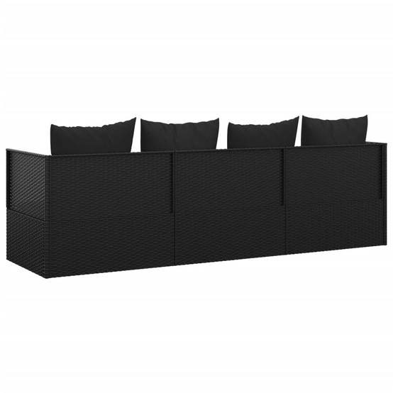 Lit de soleil résine tressée jardin relaxation ajustable coussins noirs - ComfortXL Outdoor Living - Image 5
