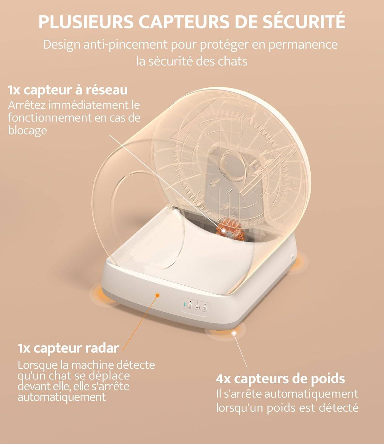 Ubpet - UBPet C10PRO Litière Chat Autonettoyante avec Caméra, 10 Capteurs, Anti-Odeurs, Contrôle APP, Entrée Basse, Bac à Litière Électrique - Image 5
