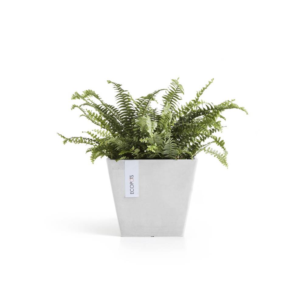 Ecopots - Pot Carré Rotterdam 20 Blanc Pur - 20 x 20 x H. 17,5 cm - 5,2 L ECOPOTS - Imagen 2