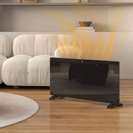 Chauffage à convection 2000 W, température réglable avec télécommande, minuterie 24 heures et hebdomadaire, noir - Image 10