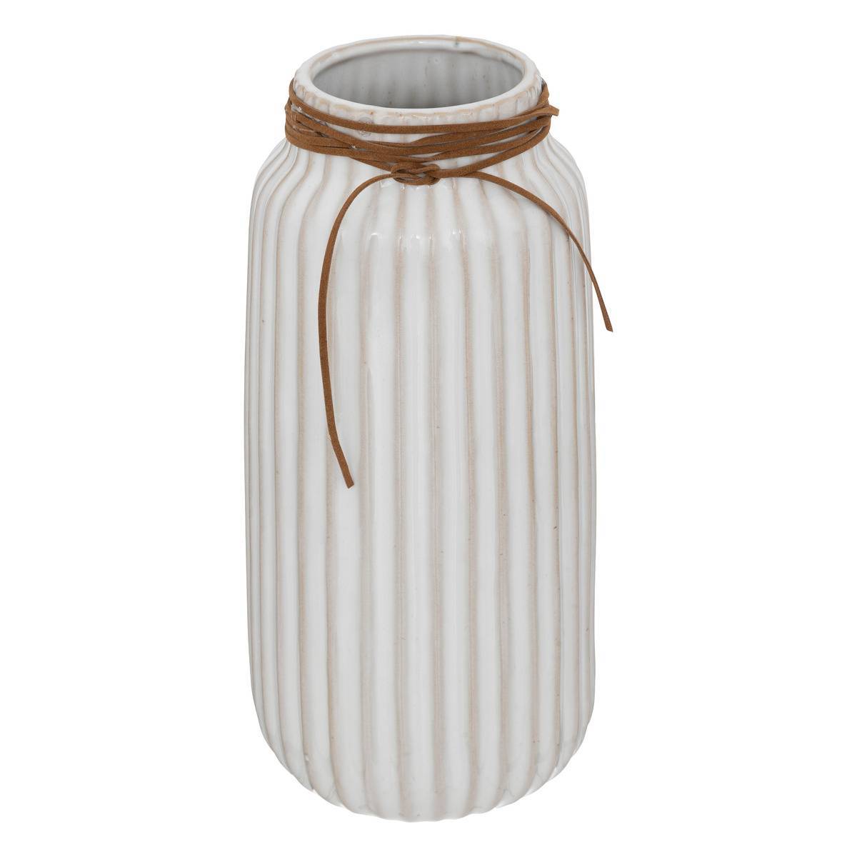 Atmosphera - Vase "Le cafe bordelais" en céramique H28cm blanc - Atmosphera Créateur d'intérieur - Image 1