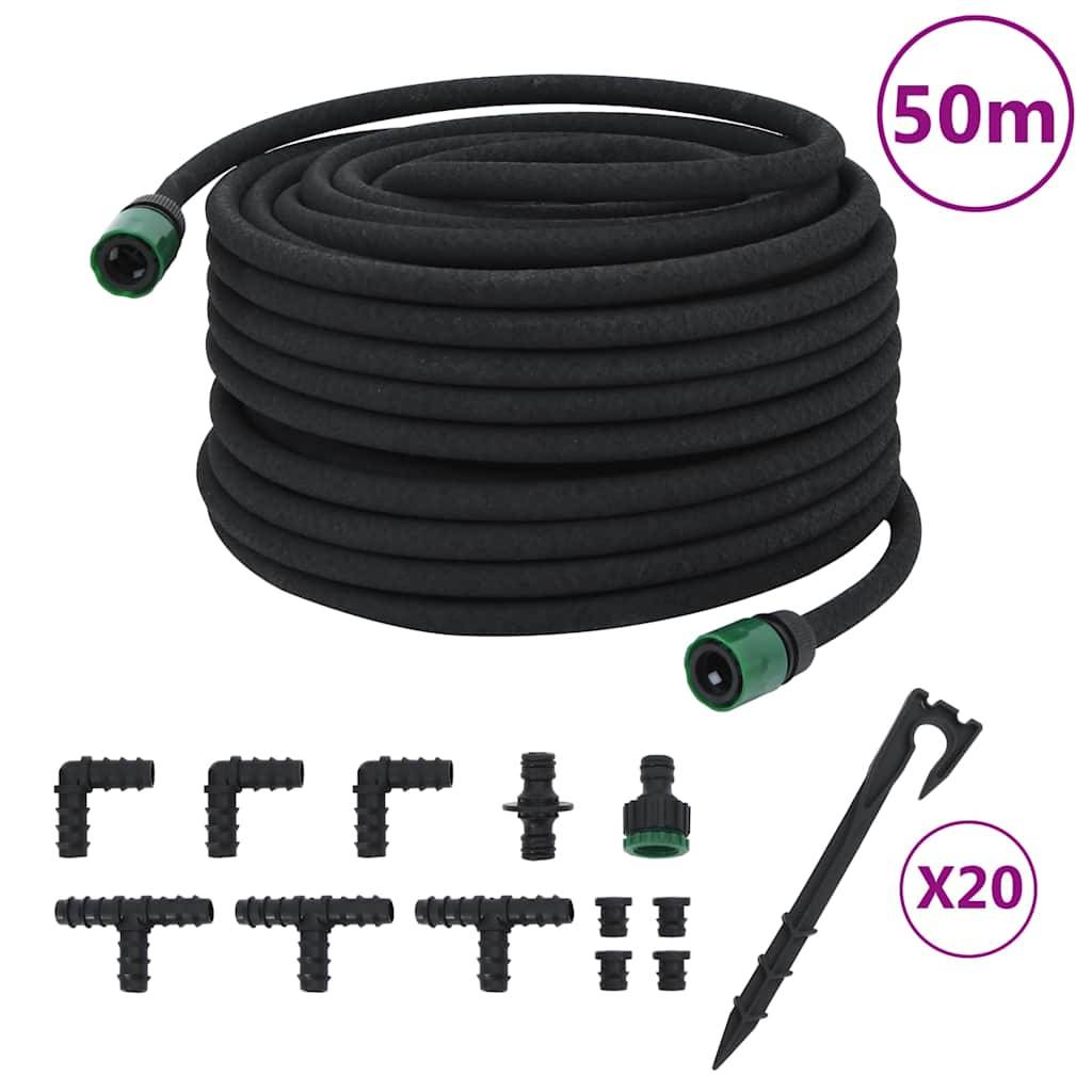 Vidaxl - Tuyau d'arrosage de jardin noir 0,6" 50 m caoutchouc vidaXL 155872 - Image 1