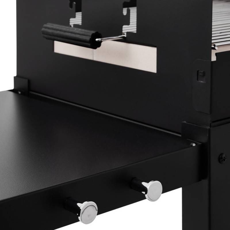 Brasero - Barbecue charbon Vigo - BRASERO - Grille 59 x 45 cm réglable en hauteur - Chariot équipé, tablette latérale & inférieure - Imagen 5
