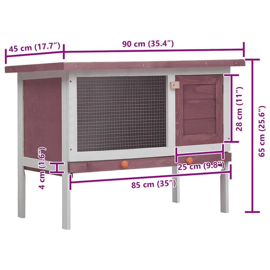 Vidaxl - Clapier d'extérieur 1 niveau Marron Bois vidaXL 170829 - Imagen 3