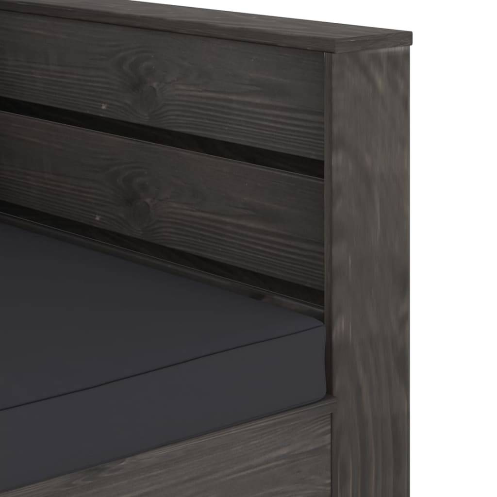 Helloshop26 - Salon de jardin meuble d'extérieur ensemble de mobilier 2 pièces avec coussins bois imprégné de gris - Imagen 6