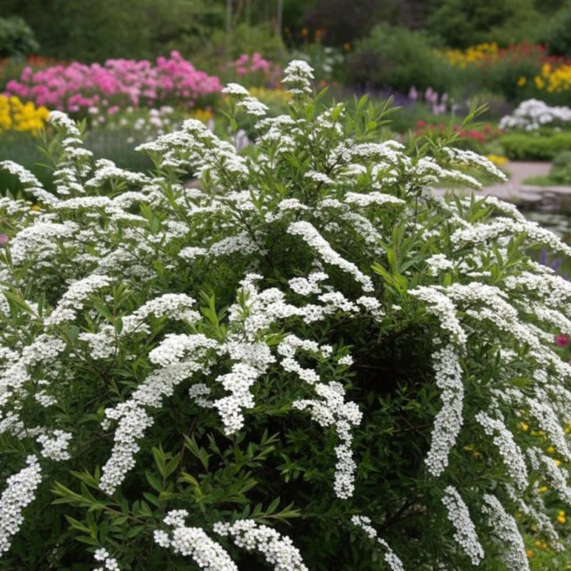 Spirée dentelée, Spiraea à fleurs Blanche - feuillage Caduc - Pot de 3L - 20/40 cm-  hauteur à maturité De 2,50 m à 3,00 m - Image 4