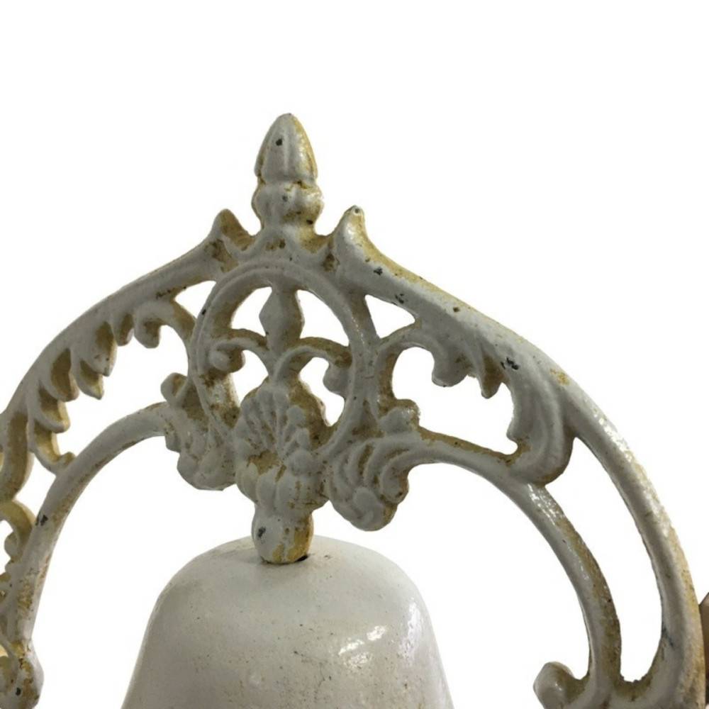 Cloche de jardin de porte ancienne en fonte blanche 24 x 26 cm Chemin de campagne - Imagen 4