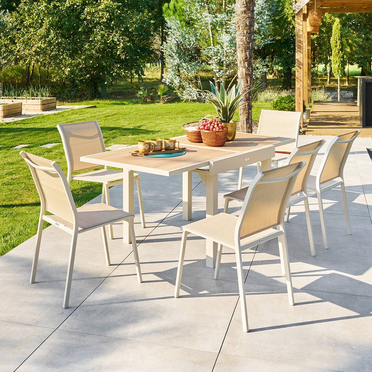 Hesperide - Table de jardin 8 places Piazza extensible argile - Hespéride - Image 1