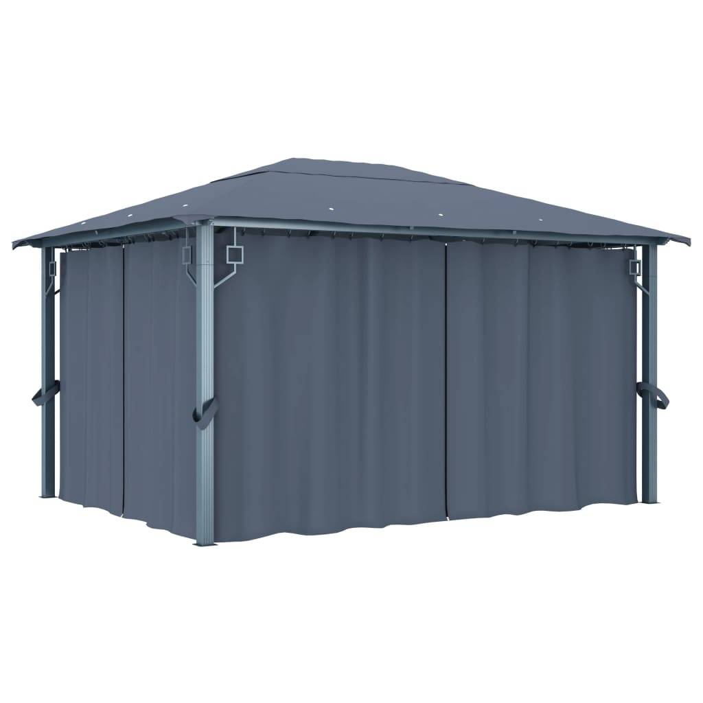 PANGIVO - Tonnelle aluminium et acier anthracite 400 x 300 x 270 cm - PANGIVO
