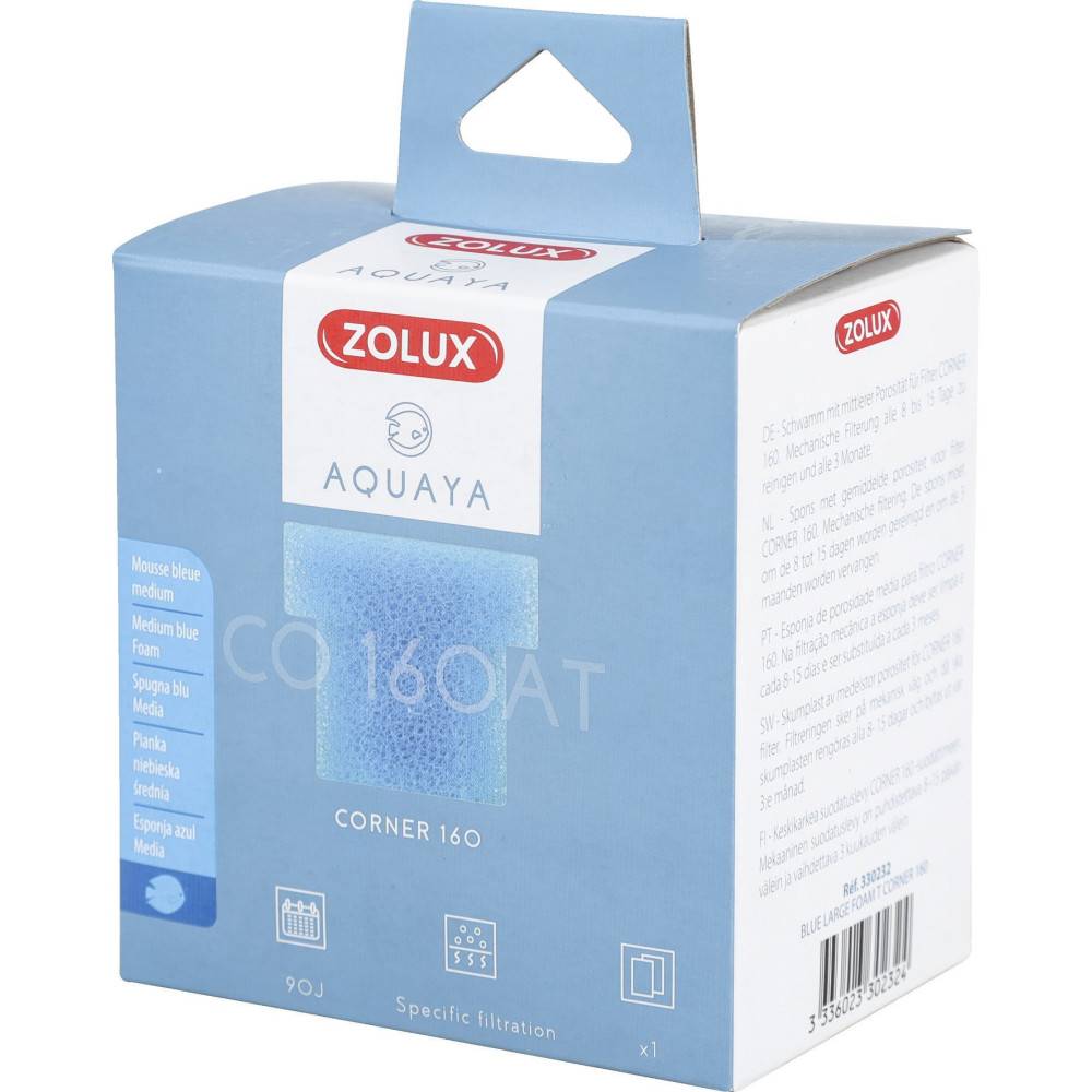 Zolux - Filtre pour pompe corner 160, filtre CO 160 AT mousse bleue medium x1. pour aquarium. - Imagen 2