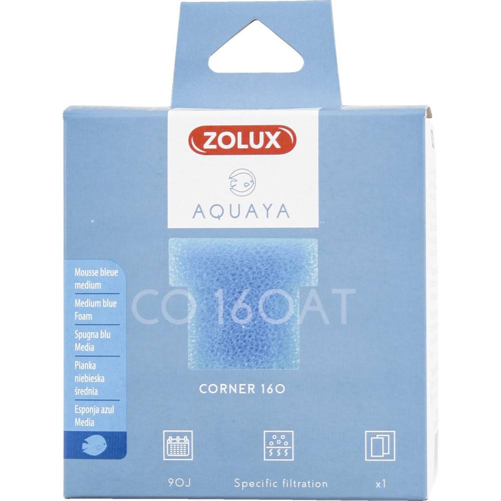 Zolux - Filtre pour pompe corner 160, filtre CO 160 AT mousse bleue medium x1. pour aquarium. - Imagen 1