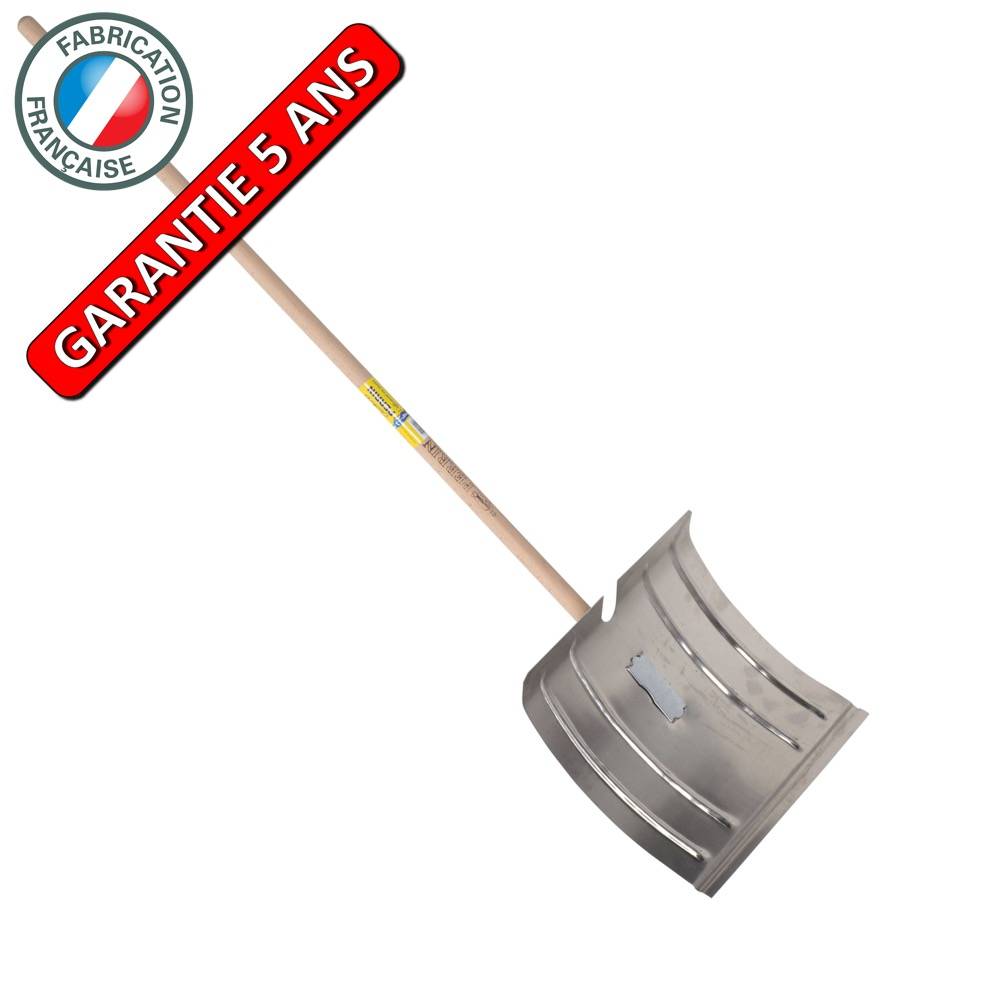 Outils Perrin - Poussoir à neige  galva 42 cm  fix rapide manche 1,30 m, outil pour le déneigement Outils Perrin