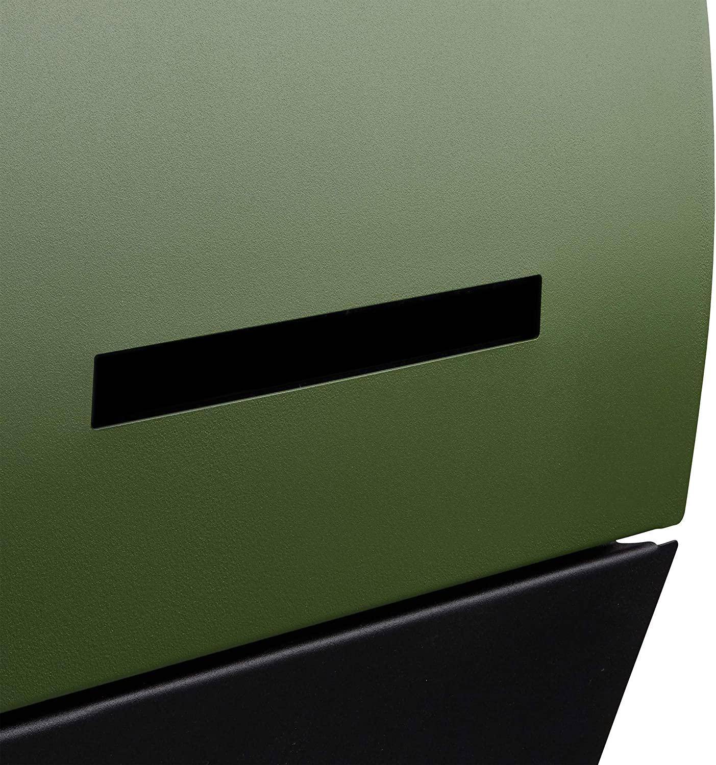 Helloshop26 - Boîte aux lettres murale avec compartiment journaux noir vert - Imagen 5