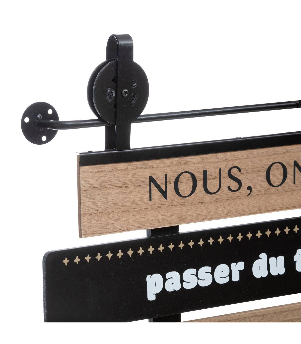 Déco murale Pancarte Message en bois et métal noir 48 x 72 cm - Image 2