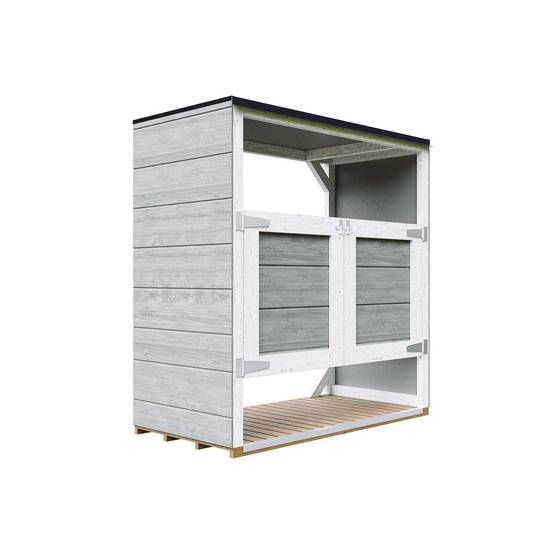 Timbela - Abri de jardin pour poubelles, Cache poubelle extérieur 1,14 m² / 2x240L - Timbela M980A-TUNDRA GREY - Image 2
