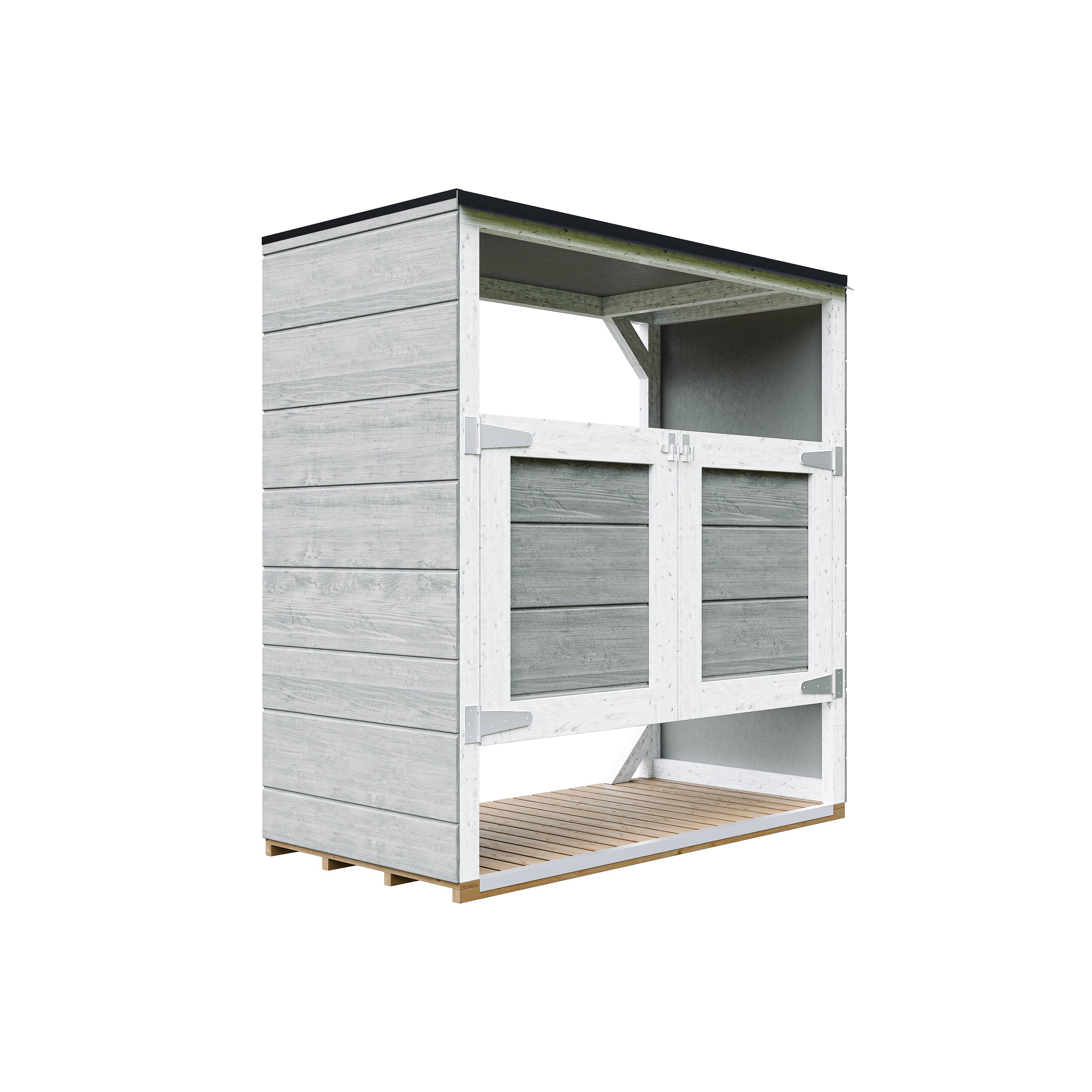 Timbela - Abri de jardin pour poubelles, Cache poubelle extérieur 1,14 m² / 2x240L - Timbela M980A-TUNDRA GREY - Image 2