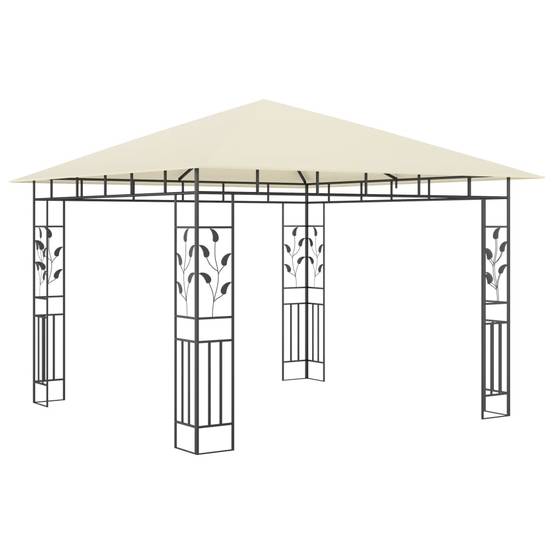Tonnelle Aluminium Crème avec Moustiquaire et LED 3 x 3 x 2.73 m - PANGIVO - Image 5
