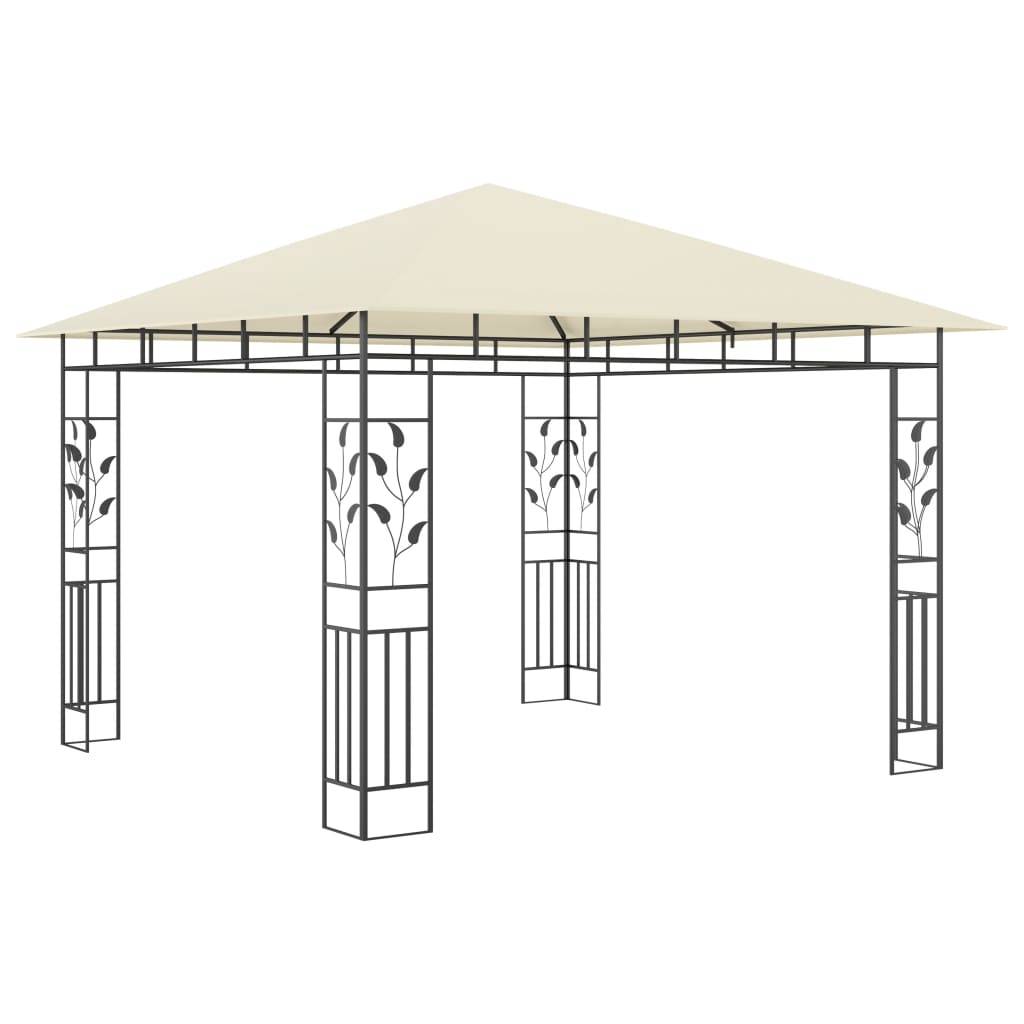 Tonnelle Aluminium Crème avec Moustiquaire et LED 3 x 3 x 2.73 m - PANGIVO - Image 5