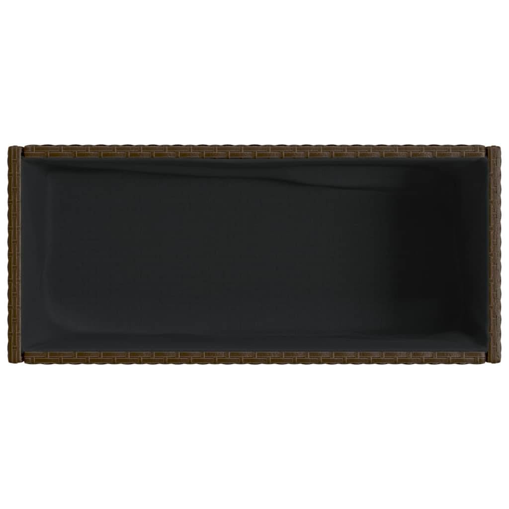Jardinière, Bac à fleurs, Pot de fleurs avec étagère marron résine tressée - Image 8