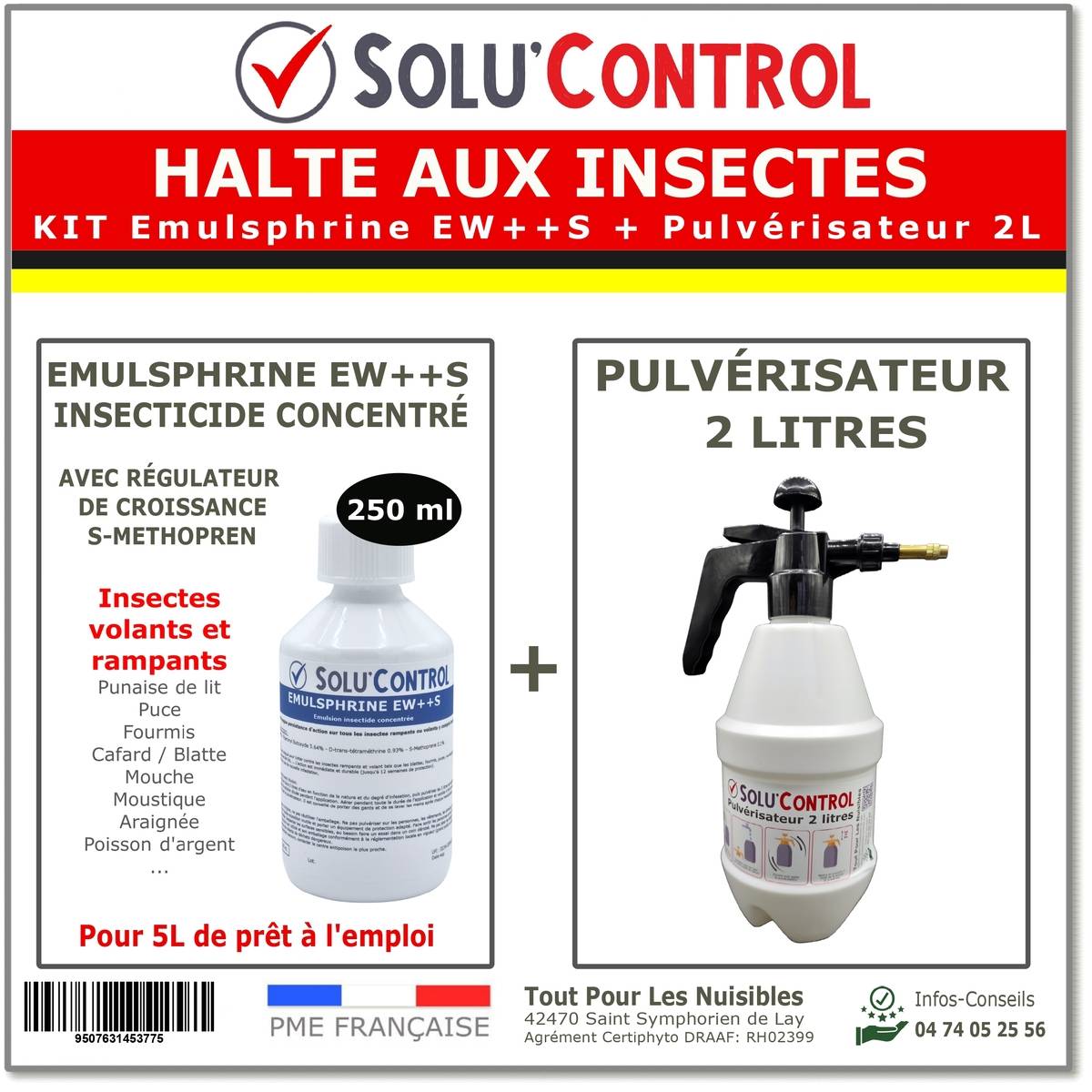 HALTE AUX INSECTES – Kit Insecticide concentré 5L volants & rampants ...