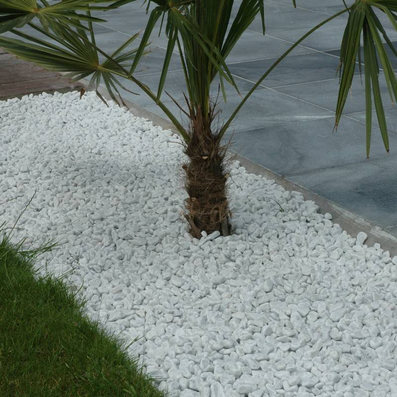 Jardinex - Gravier blanc roulé marbre 15/25 mm - Sac 25 kg - Blanc - Jardinex - Imagen 2