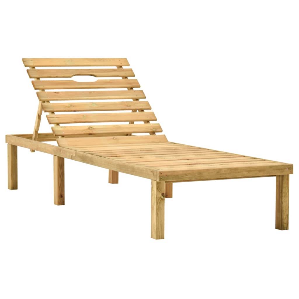 Helloshop26 - Transat chaise longue bain de soleil lit de jardin terrasse meuble d'extérieur bois de pin imprégné - Imagen 1
