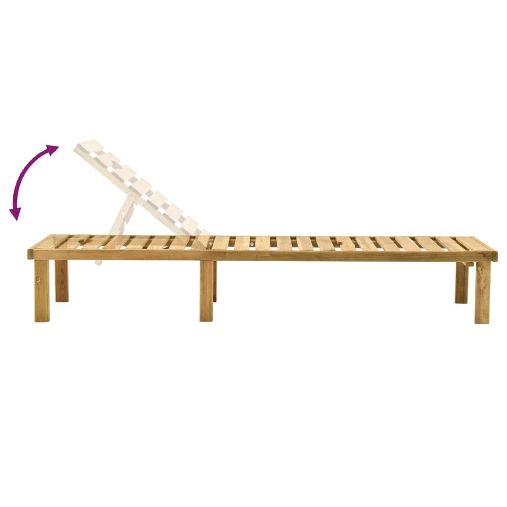 Helloshop26 - Transat chaise longue bain de soleil lit de jardin terrasse meuble d'extérieur bois de pin imprégné - Imagen 4