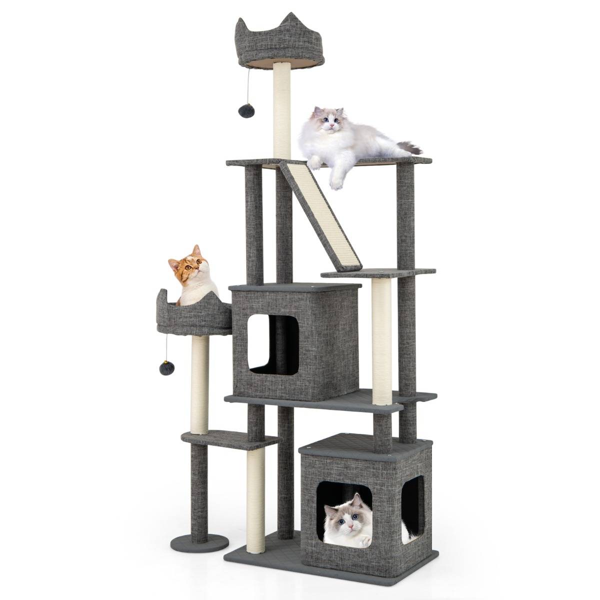 Maison Chic - Arbre à Chat de 180cm Tour pour Chat à Plusieurs Niveaux avec Griffoirs Planche en Sisal - Image 1