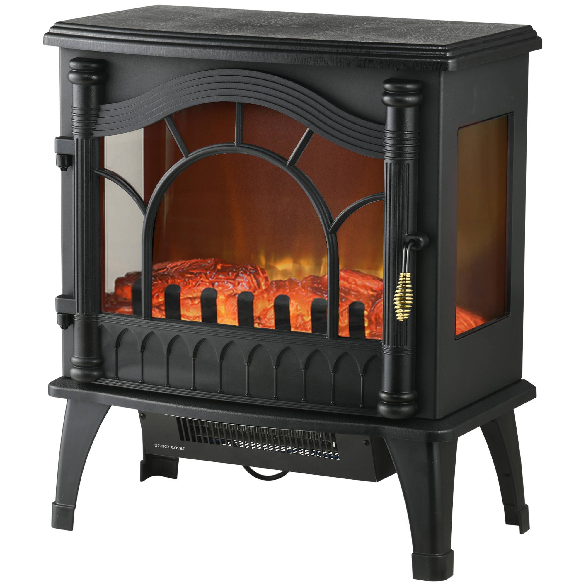 Cheminée électrique 1000W/2000W avec température réglable et protection contre la surchauffe, 55 x 31 x 58 cm, noire - Image 2