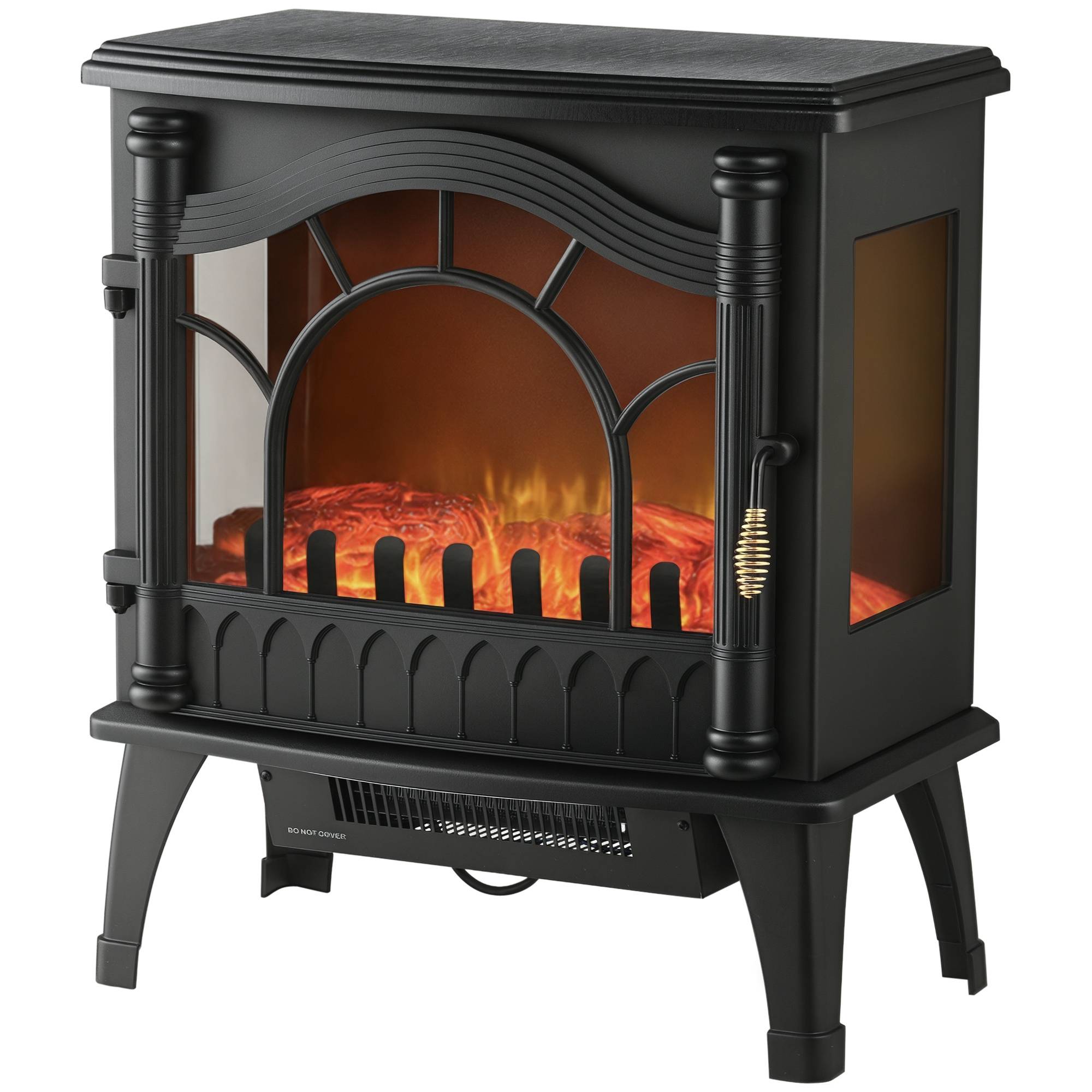 Cheminée électrique 1000W/2000W avec température réglable et protection contre la surchauffe, 55 x 31 x 58 cm, noire - Image 1