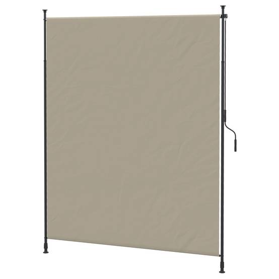 Auvent vertical rétractable 200 x 292 cm en aluminium sable, pare-soleil et pare-vent réglable - Image 1