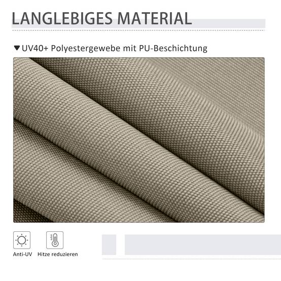 Auvent vertical rétractable 200 x 292 cm en aluminium sable, pare-soleil et pare-vent réglable - Image 6