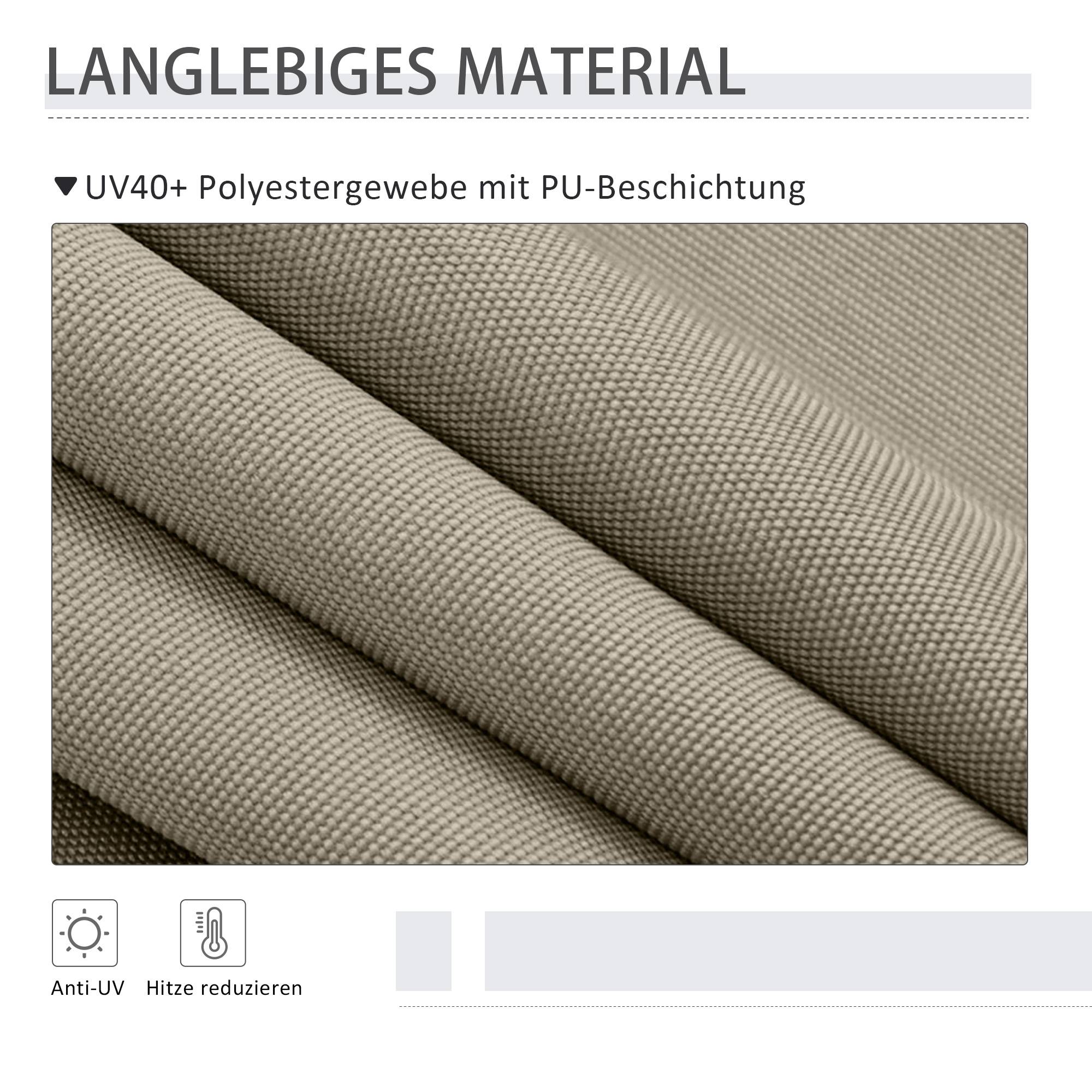 Auvent vertical rétractable 200 x 292 cm en aluminium sable, pare-soleil et pare-vent réglable - Image 6