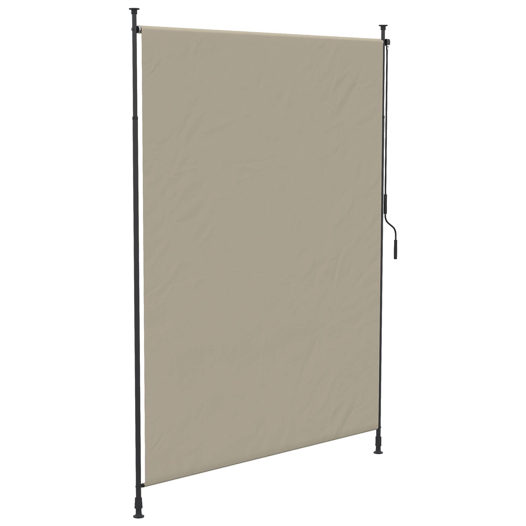 Auvent vertical rétractable 200 x 292 cm en aluminium sable, pare-soleil et pare-vent réglable - Image 7