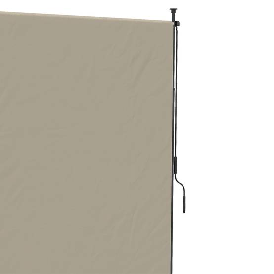 Auvent vertical rétractable 200 x 292 cm en aluminium sable, pare-soleil et pare-vent réglable - Image 8