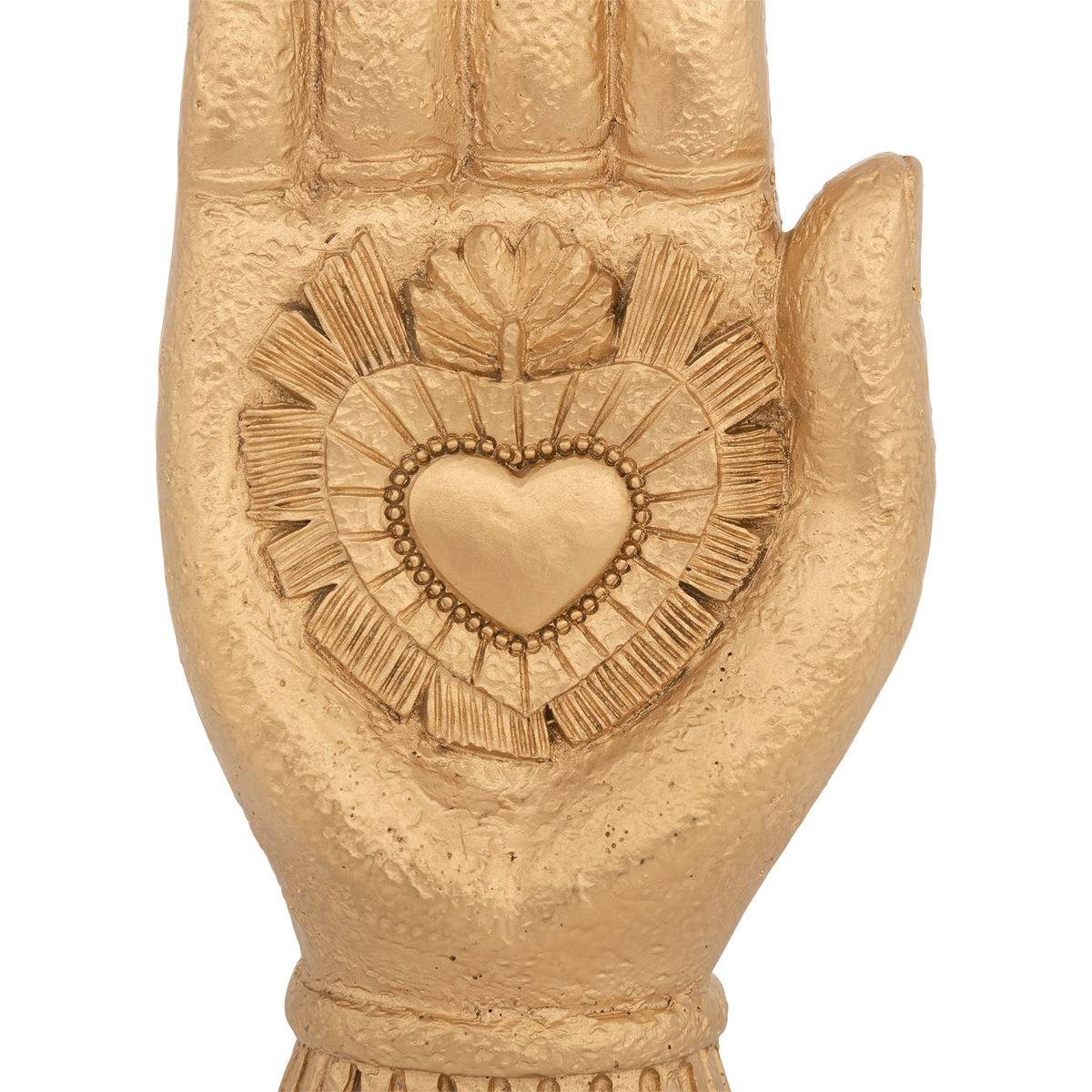 Atmosphera - Objet déco Main en résine dorée aspect texturé H 16.5 cm - Imagen 2