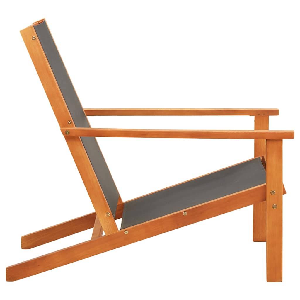 Vidaxl - Chaise de jardin Noir Bois d'eucalyptus solide et textilène vidaXL 48699 - Image 5