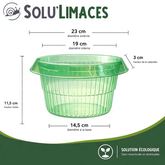 SOLU'LIMACES- 10 Cloches Barrières Anti-Limaces et Escargots - Salades, Fraisiers, Choux- Ø 23 cm - Image 3