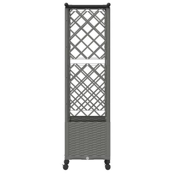 ComfortXL - Bac potager avec treillis toit PP jardin support plantes 124cm gris - ComfortXL Outdoor Living - Image 5