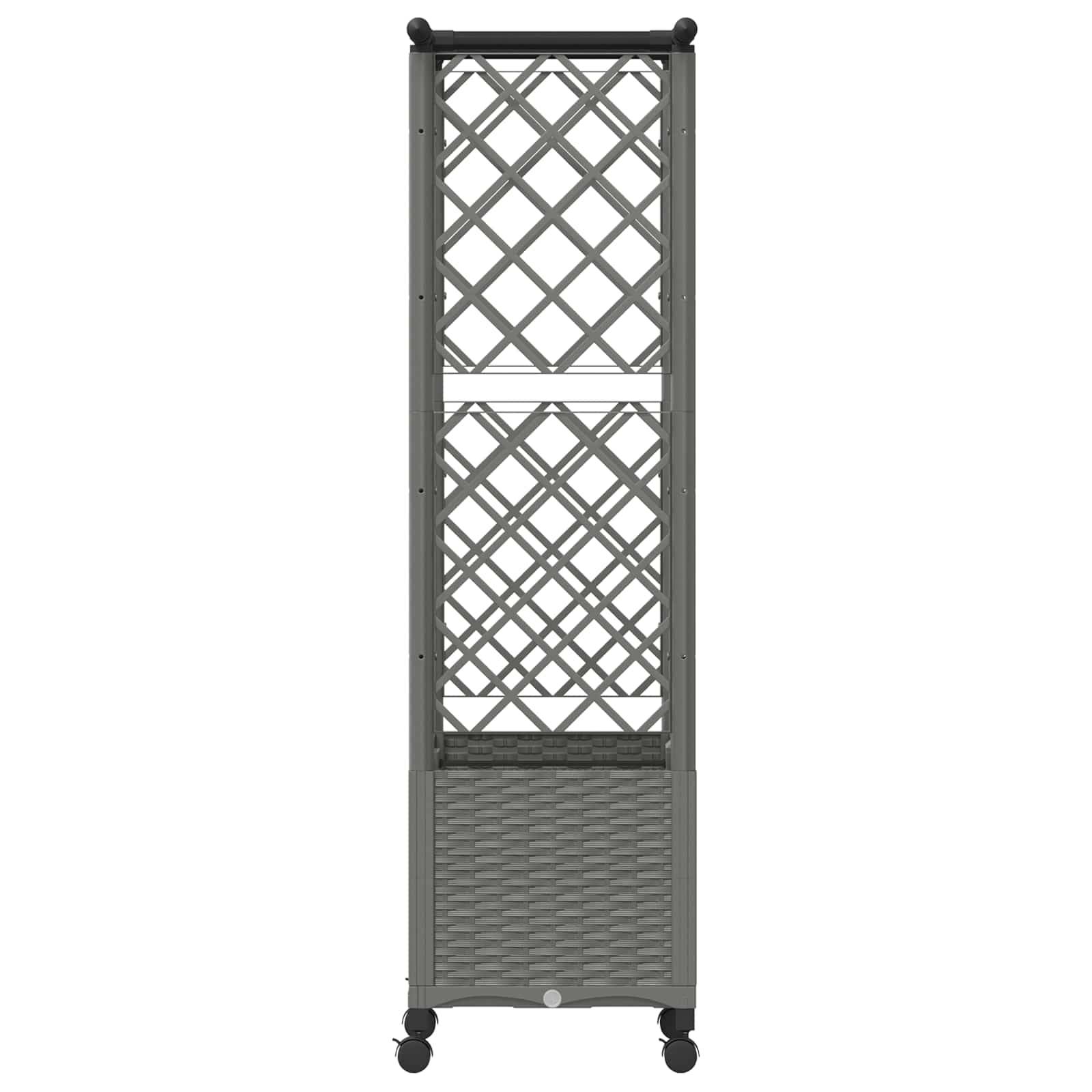 ComfortXL - Bac potager avec treillis toit PP jardin support plantes 124cm gris - ComfortXL Outdoor Living - Image 5