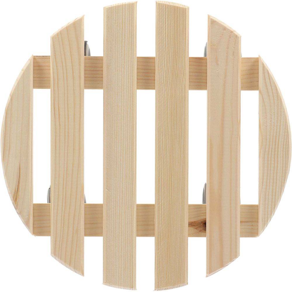 Esschert Design - Support à roulettes en bois pour plantes d'intérieur Rond - Naturel Esschert's Garden - Imagen 3