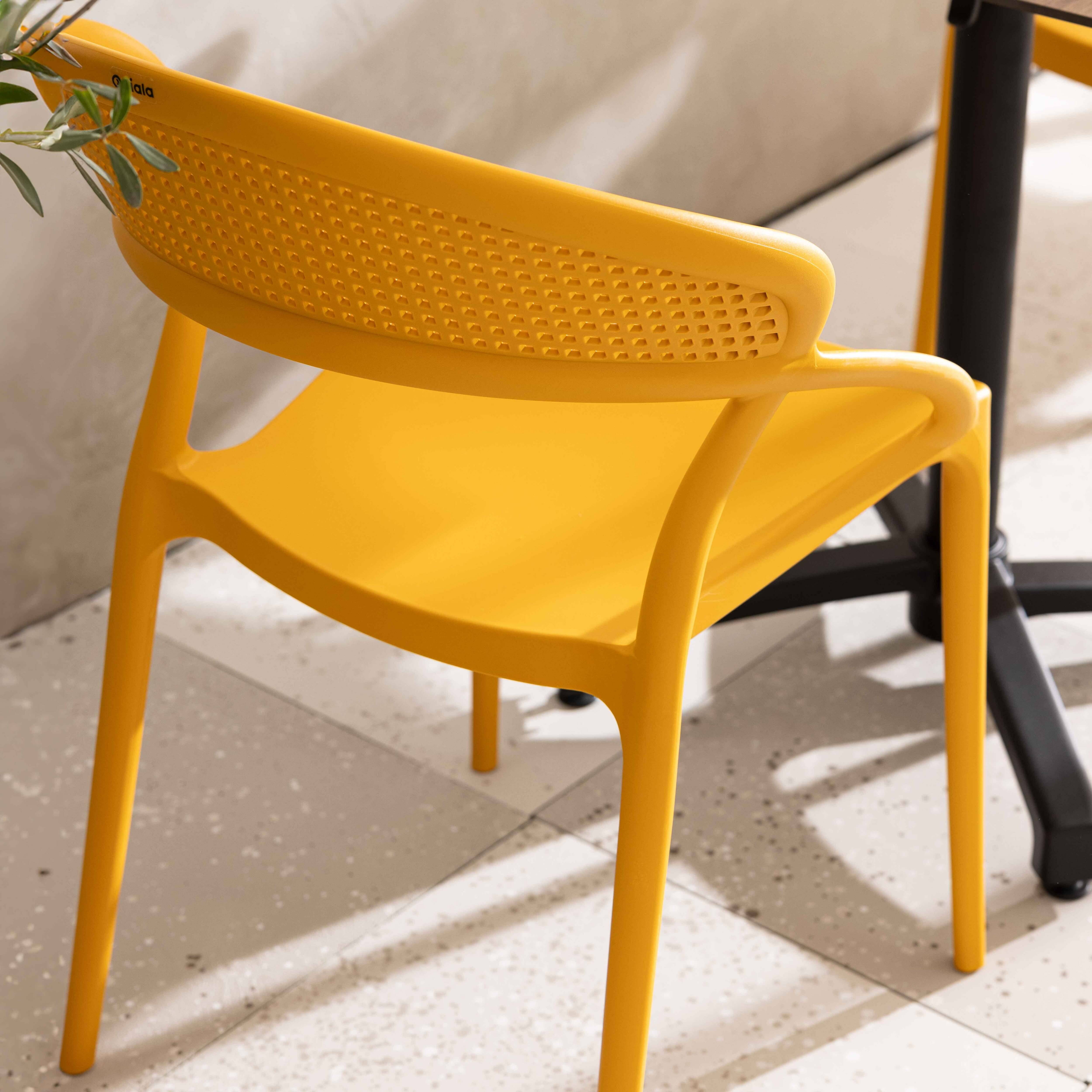 Oviala - Lot de 4 chaises de terrasse jaune moutarde Madrid - Oviala - Imagen 6